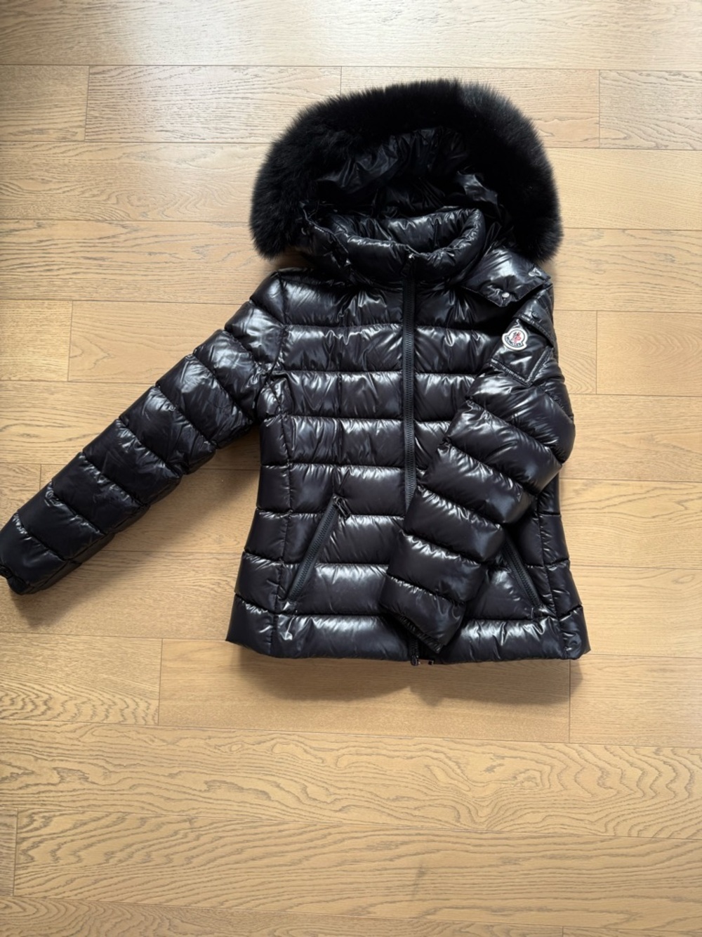 Moncler Black Badyfur Quilted Down Puffer w/ Fur-Trim Hood